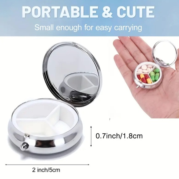 🐰 Mosaic Fox Multi-Use Pill Box Mirror Container - Picture 5 of 11